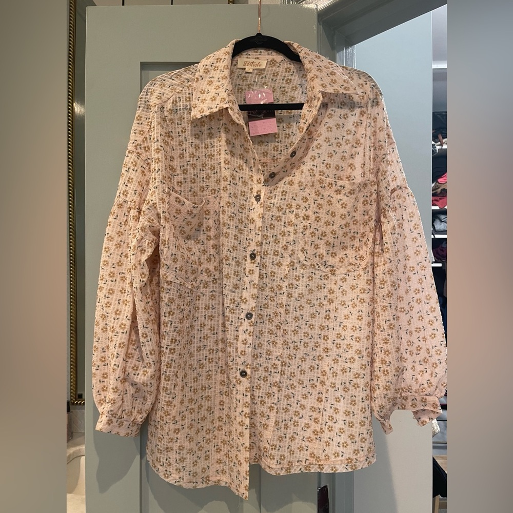 Ditsy Floral Oversized Button Up by Listcle NEW with tags